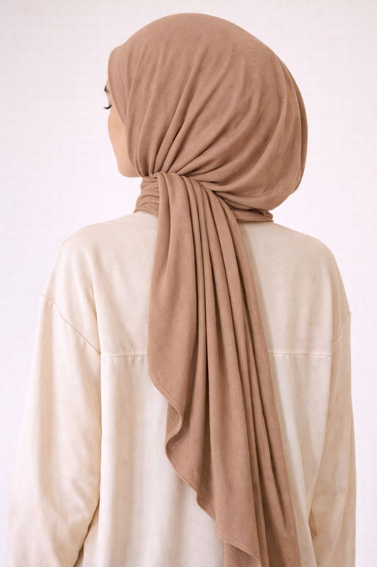 Jersey-Hijab - Hellbraun