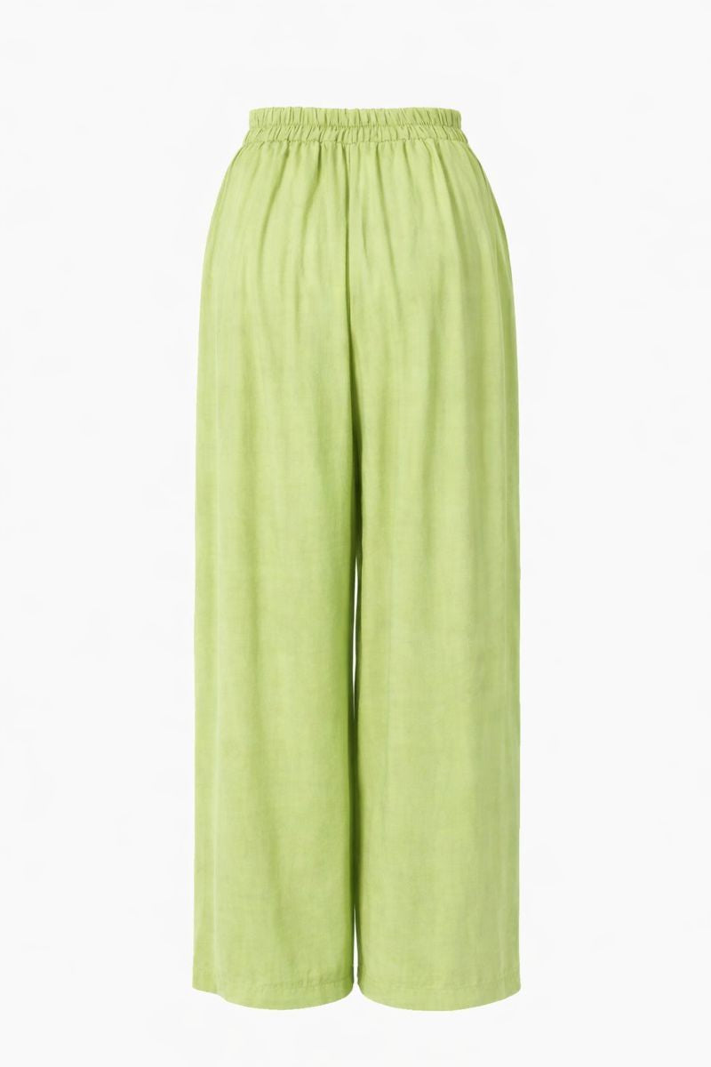 Weite Bundfaltenhose - Grün