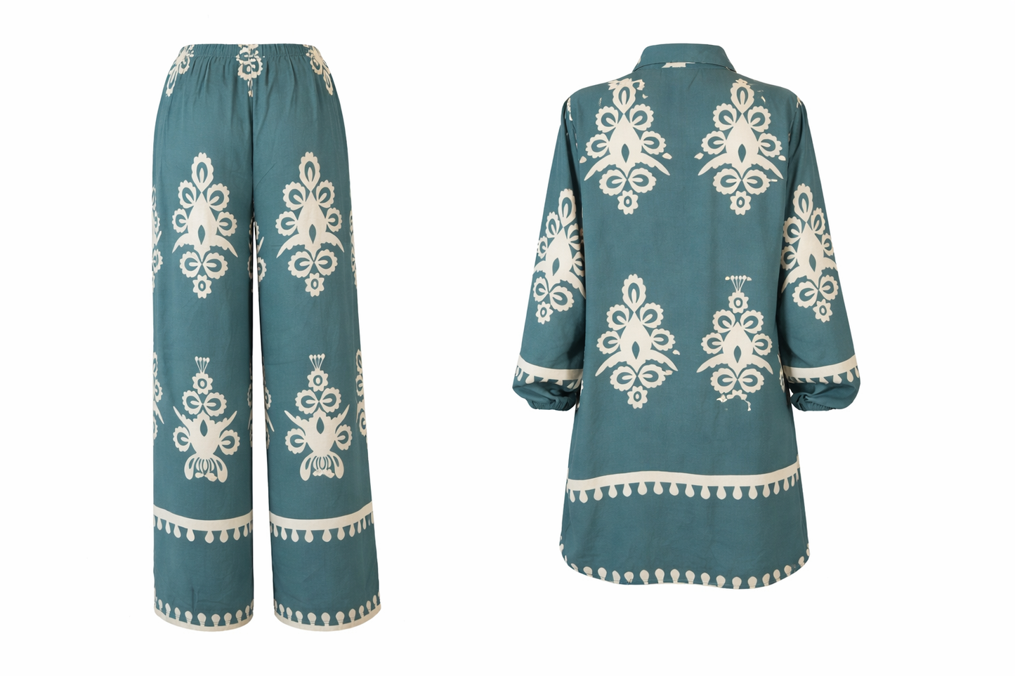 Zweiteiliges Viskoseset mit stilvollem Muster