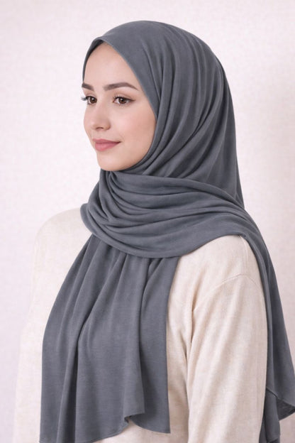 Hijab aus Krepp - Dunkelgrau