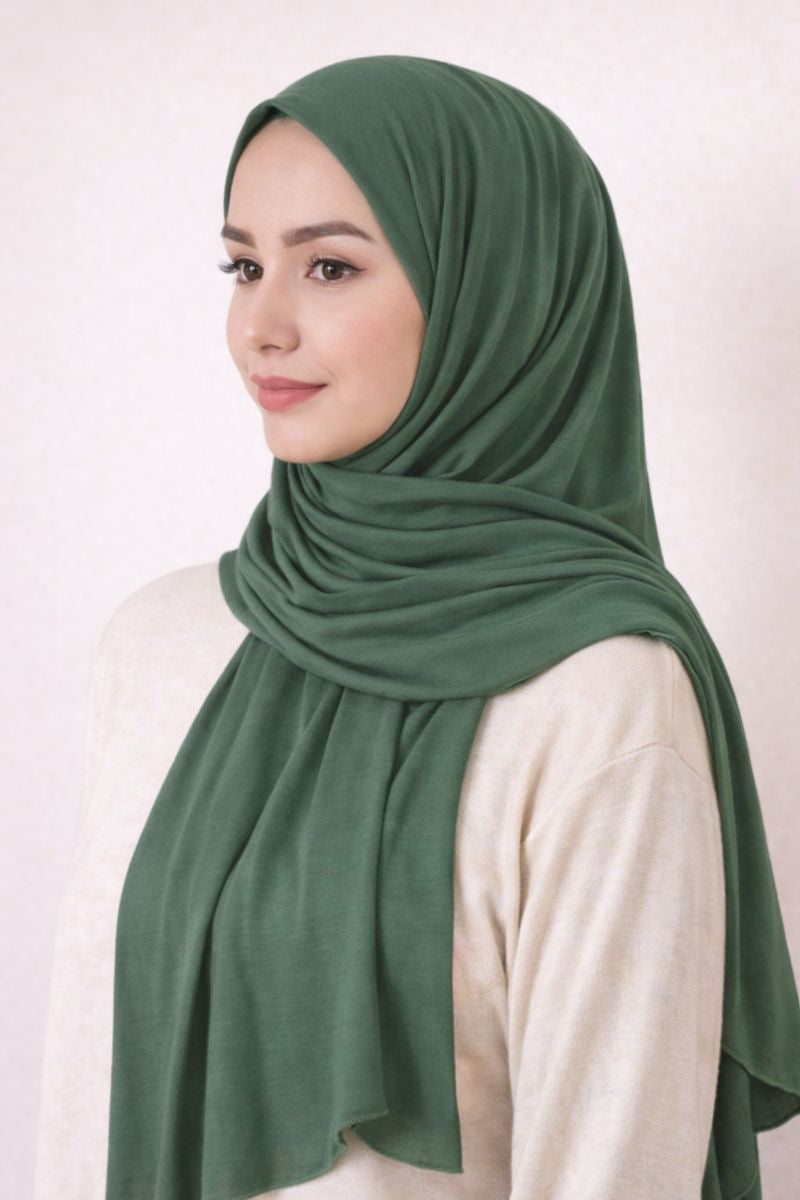 Hijab aus Krepp - Mandelgrün