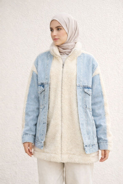 Hybridjacke aus Jeans und Wolle