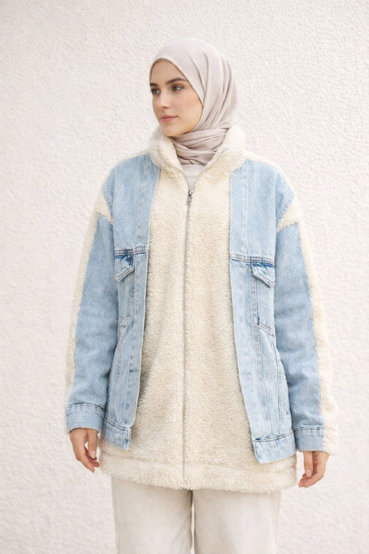 Hybridjacke aus Jeans und Wolle
