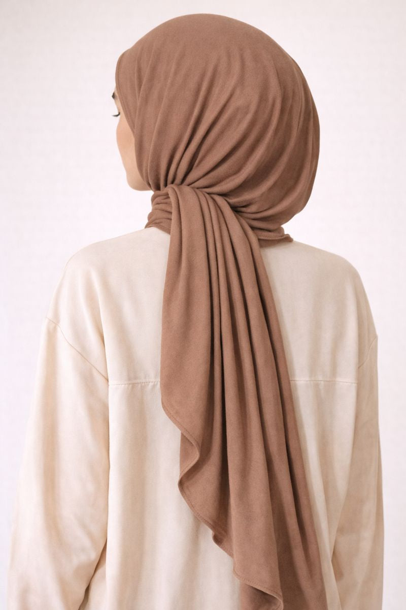 Jersey-Hijab - Zimtbraun