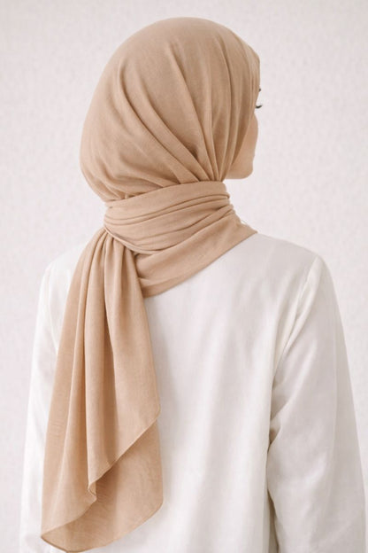 Feiner Hijab aus Mischstoff - Beige