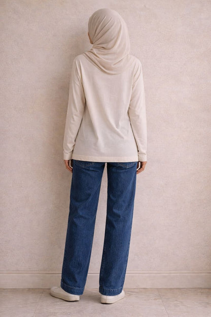 Palazzo-Jeanshose mit Taschen vorne