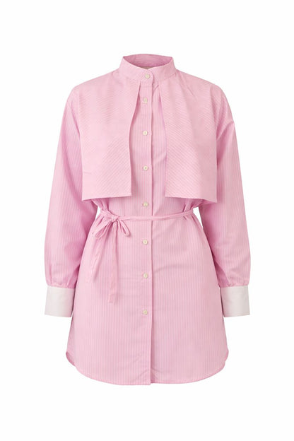 Gestreifte Bluse mit Cape-Detail