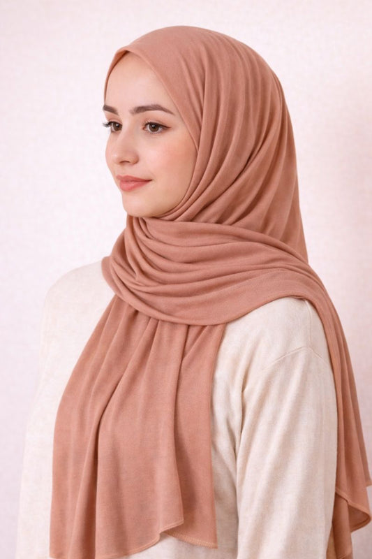 Hijab aus Krepp - Pfirsich