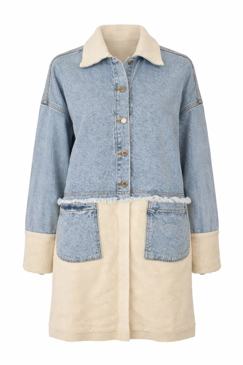 Hybridjacke aus Jeans und Strickstoff