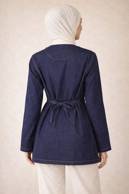 Jeansjacke mit Schlingenknöpfen