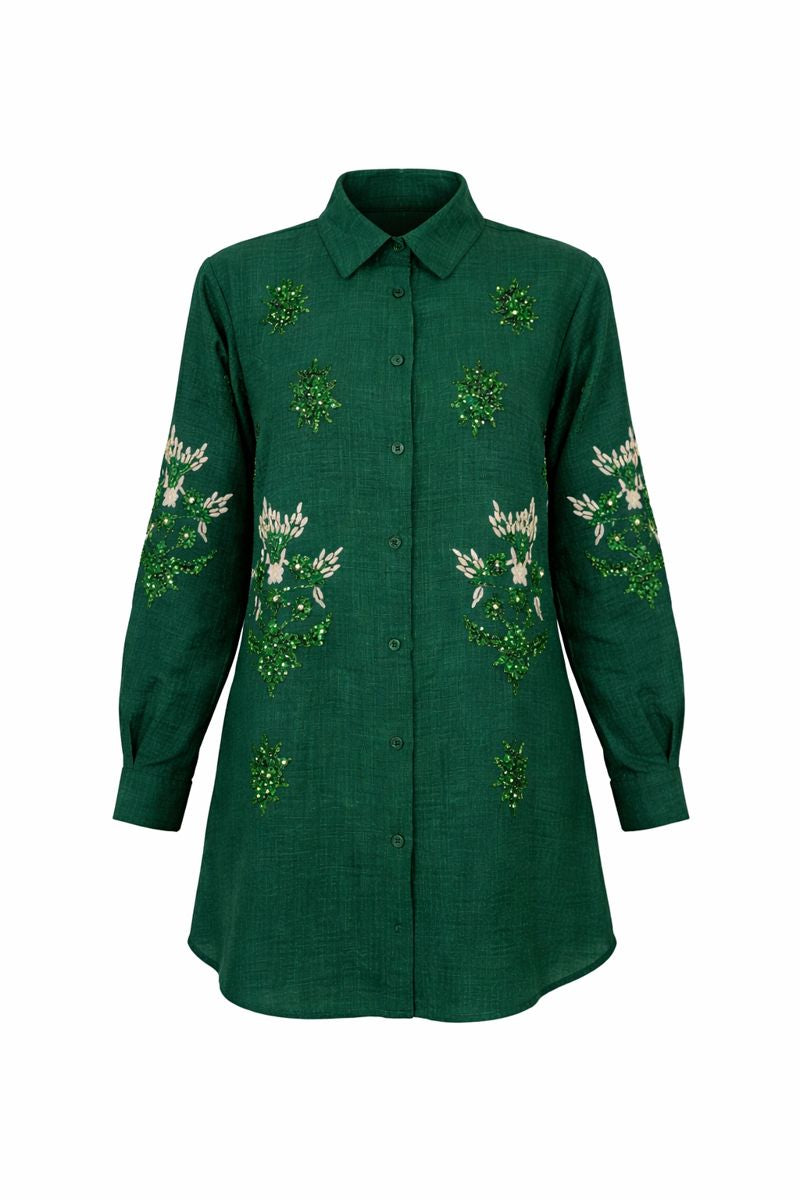 Bluse mit Paillettenstickerei