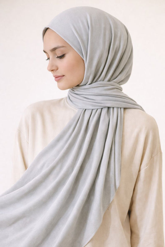 Jersey-Hijab - Steingrau
