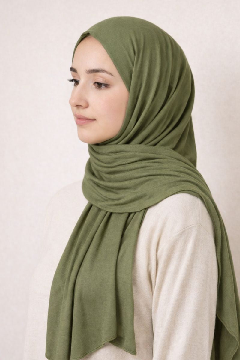 Hijab aus Krepp - Khaki