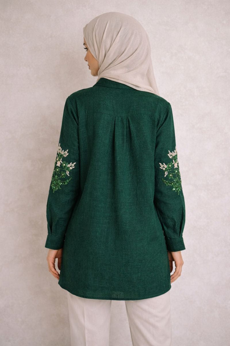 Bluse mit Paillettenstickerei