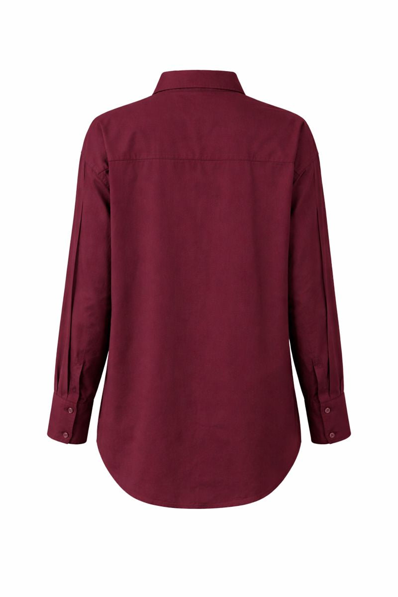Basic Hemd mit verdeckter Knopfleiste - Rot