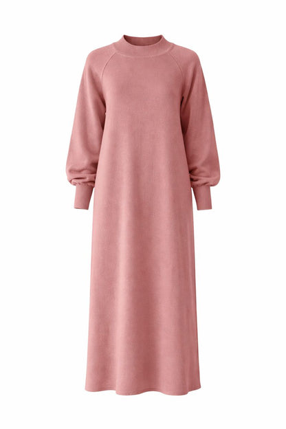 Strickkleid mit Ballonärmel - Rosa