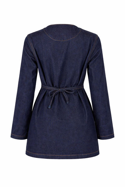 Jeansjacke mit Schlingenknöpfen