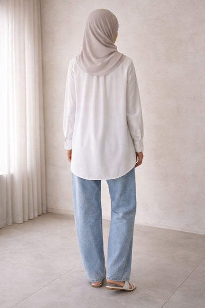 High-Waist Palazzo-Jeanshose