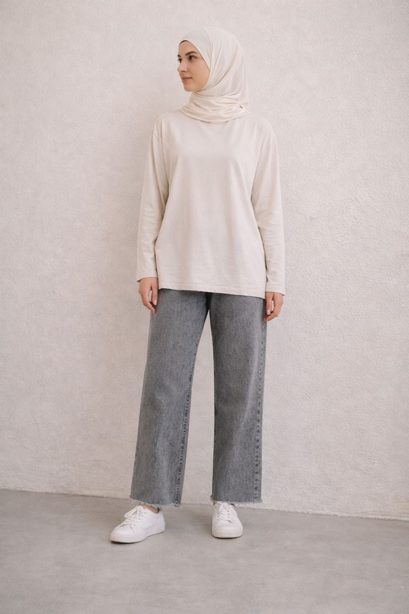 Lässige Jeans mit Cut-Leg