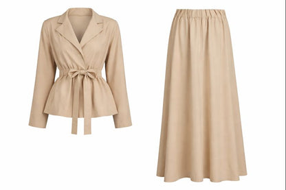 Zweiteiliges Tencelset mit elastischem Bund und Rock