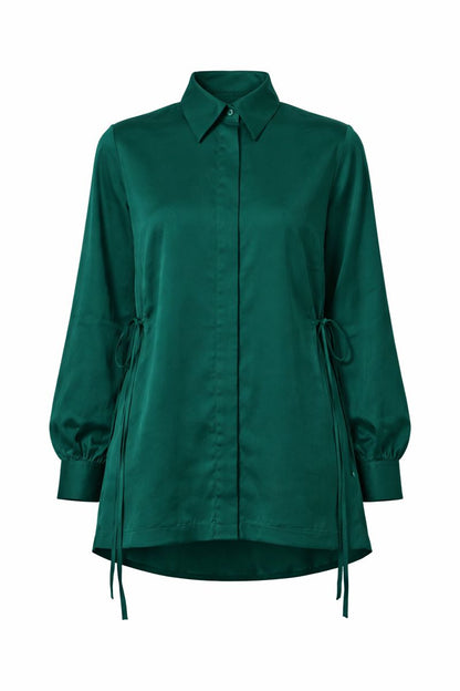 Satinbluse mit seitlichen Schleifen