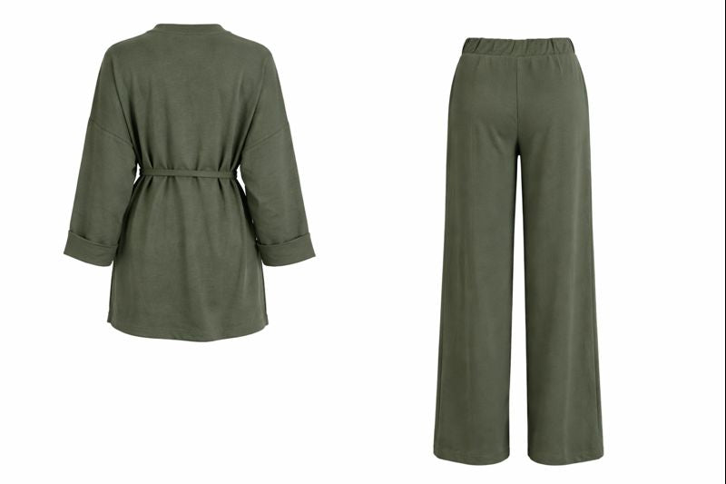 Zweiteiliges Set mit Gürtel - Grün