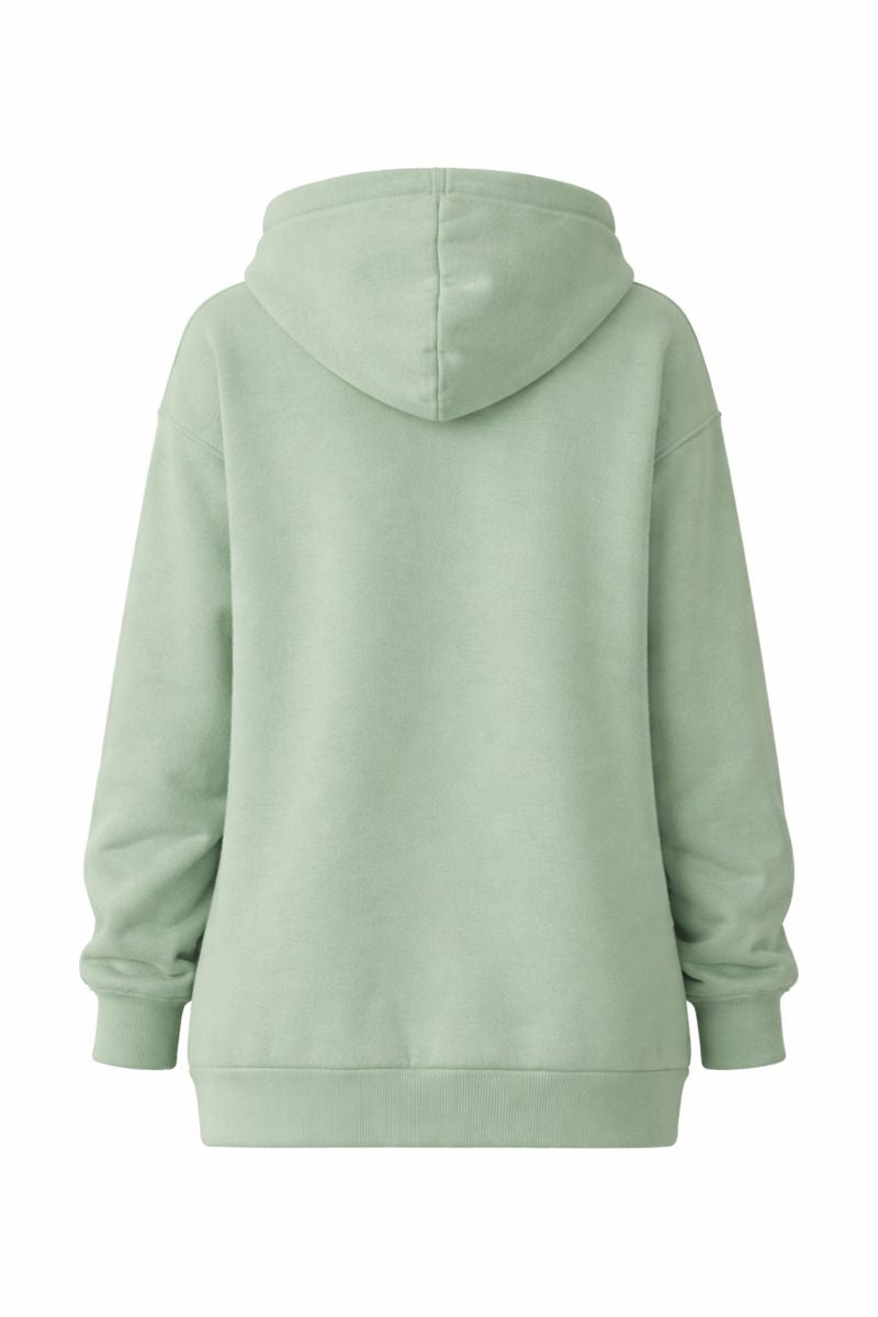 Kapuzenpullover mit Druckknöpfen - Mint