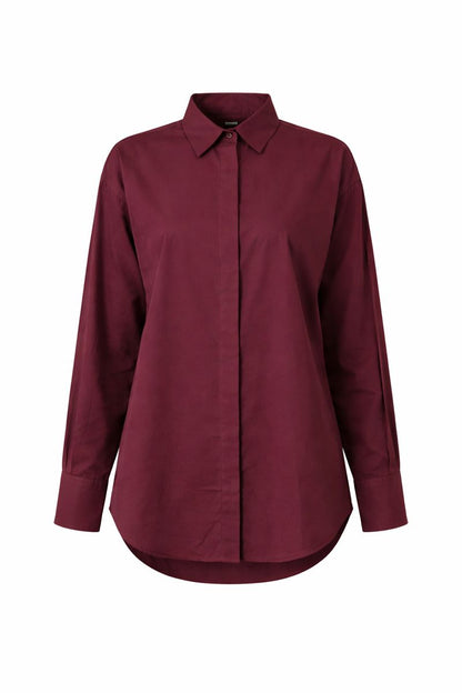 Basic Hemd mit verdeckter Knopfleiste - Rot