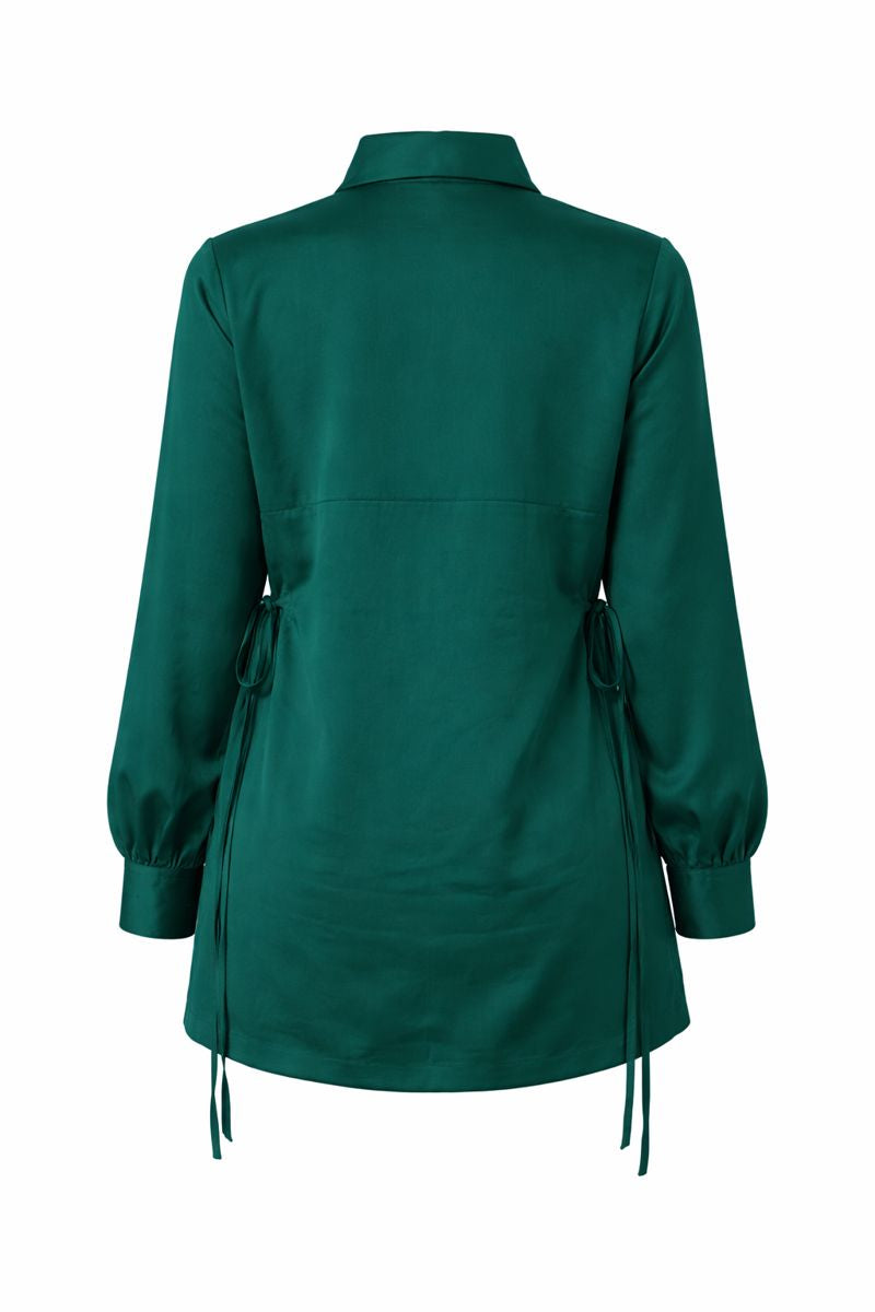 Satinbluse mit seitlichen Schleifen