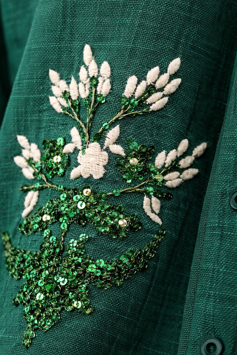 Bluse mit Paillettenstickerei