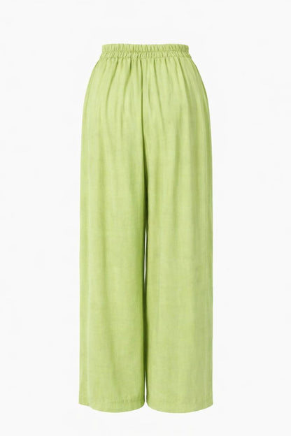 Weite Bundfaltenhose - Grün