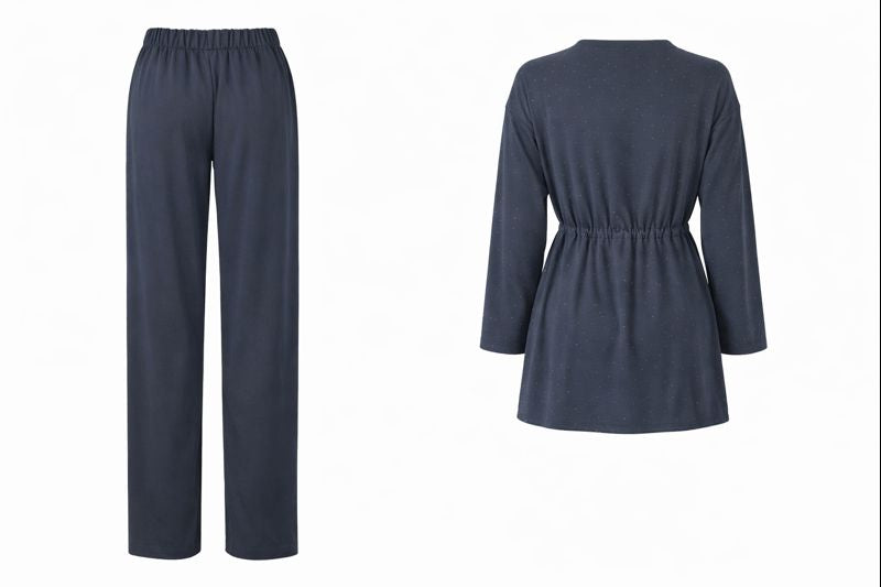 Zweiteiliges Set mit Glitzersteinen - Blau