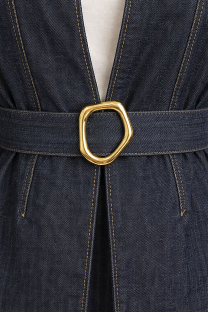 Kimono-Jeansjacke mit Gürtel