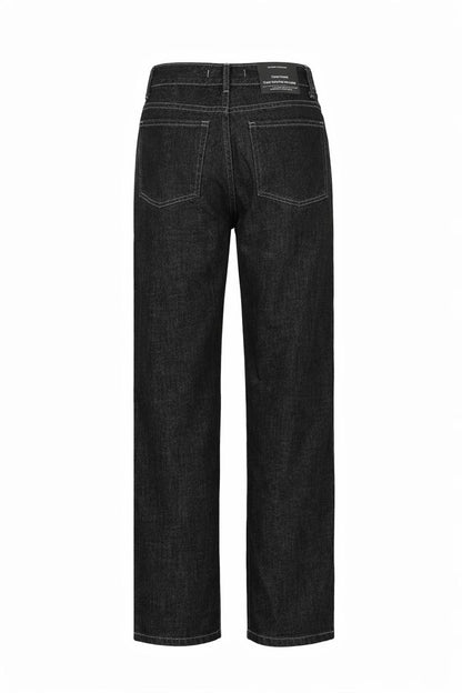 Zweiteiliger Jeans-Anzug mit Ziernähte und Gürtel