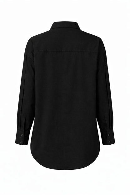 Basic Hemd mit verdeckter Knopfleiste - Schwarz