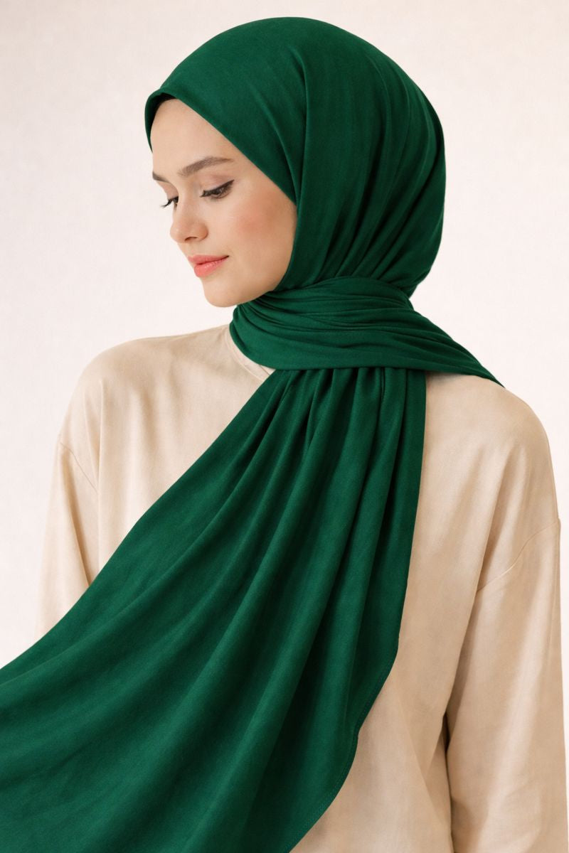 Jersey-Hijab - Smaragdgrün