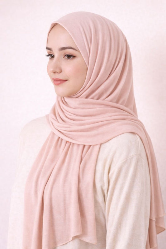 Hijab aus Krepp - Lachsfarbe