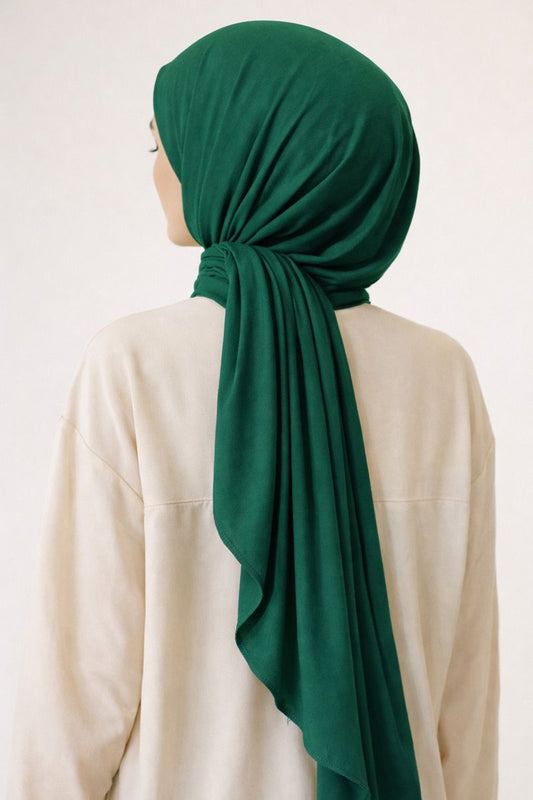 Jersey-Hijab - Smaragdgrün