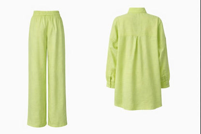 Zweiteiliges Set mit Perlenstickerei - Grün