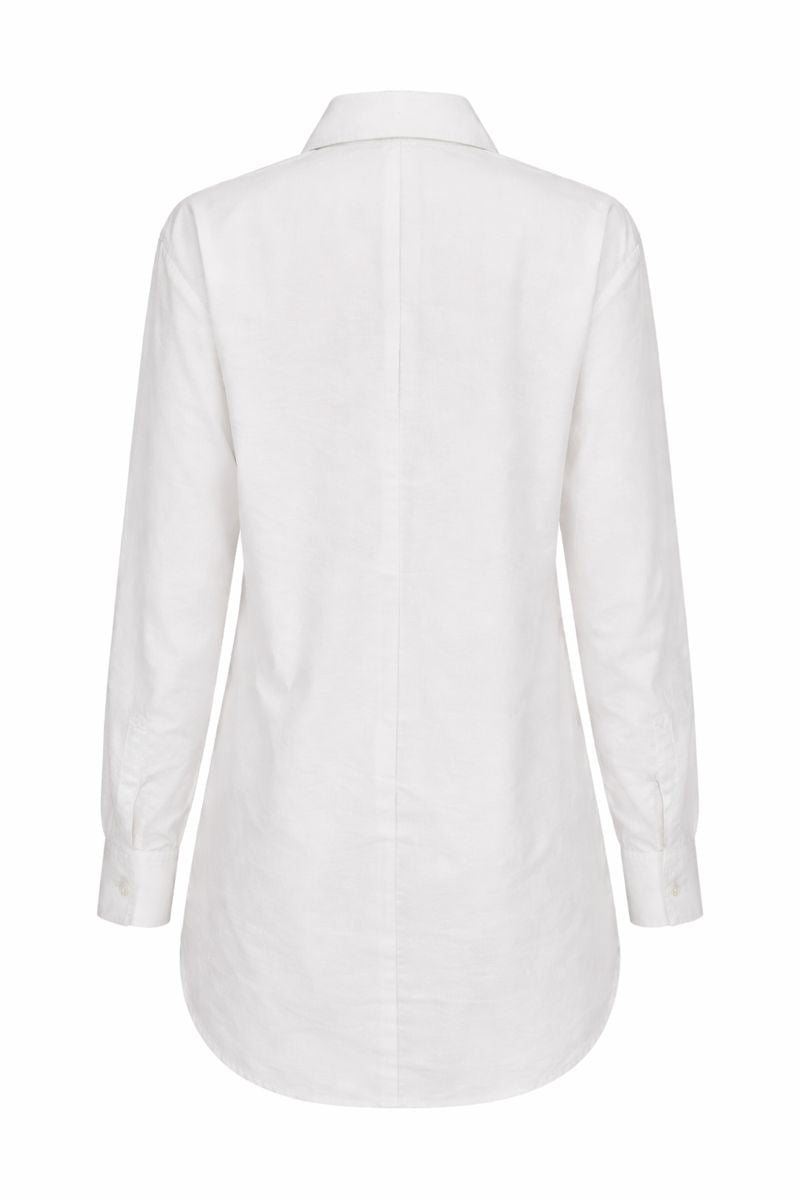 Bluse mit Steindetail am Kragen - Weiß