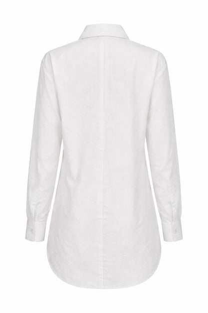 Bluse mit Steindetail am Kragen - Weiß