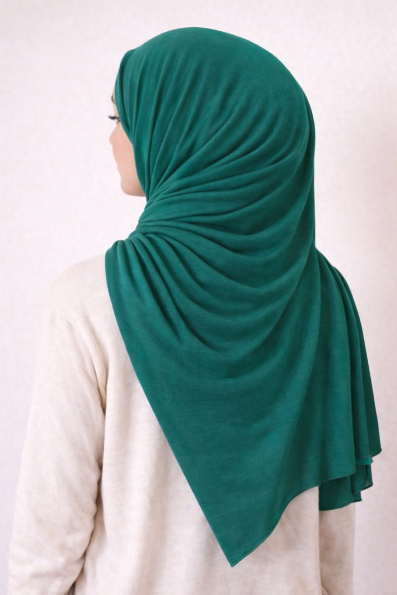 Hijab aus Krepp - Smaragdgrün