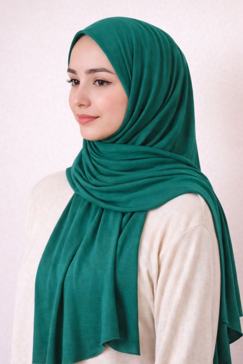 Hijab aus Krepp - Smaragdgrün