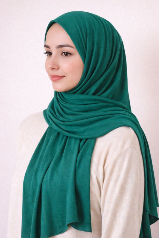 Hijab aus Krepp - Smaragdgrün