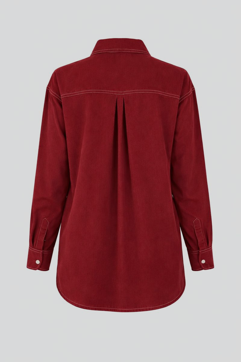 Zweiteiliges Set mit Ziernähte - Rot