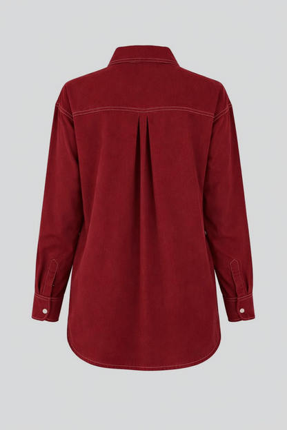 Zweiteiliges Set mit Ziernähte - Rot